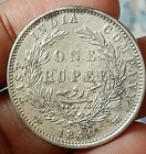  v2 old  East India Company 1840 Victoria Silver Rupee Indian Head 11 6gm