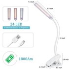 Led Reading Light With Clip Usb Rechargeable Book Lights  Eye Protection 24 L   