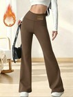 Women s Casual Everyday  Slim Fit Fleece Lined High Waist Flare Pants  S m l