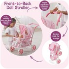 Badger Basket Double Front To Back Stroller For Dolls - Lightweight Foldable