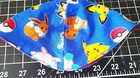 Pokemon Characters On Blue Pickacu Squirtle 4 Panel Cotton Lined Yarmulke Kippah