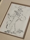 Vtg Webb Young Sketch Art Pencil Artwork Original Framed Mexican latino hispanic