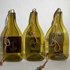 Set Of 3 Flat Glass Wine Bottles Wall Hangings Decor Merlot Chardonnay
