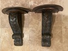 Antique Carved Wood Decorative Corbel Shelf Pair 20    Tall