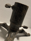 Antique Cast-iron Christmas Tree Stand Wood Bark 3 Leg Complete - Free Shipping