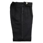 Mens Black Tuxedo Pants 100  Wool New Adjustable Waist Satin Stripe