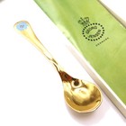 Vintage 1980 Danish Gilt Sterling Silver  may Spoon  With Enamel Cornflower