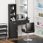 Wall Mount Barber Station Hair Styling Drawer Storage Beauty Salon Spa Equipment