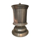 Antique French Primitive Pewter Lidded Canister