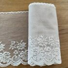 Vintage Lace Ecru 7  Wide Floral Scalloped 4 Yards