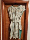 Vintage Full Apron Front Pocket Geometric Print Grannycore