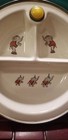 Vintage 1930s Child s 3 Compartment Warming Dish Illustrated W  Circus Elephants