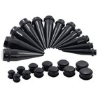 36pc Big Gauges Kit Ear Stretching 00g-20mm Acrylic Taper Plug Silicone Tunne   