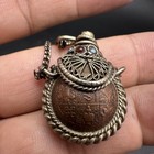 Tibetan Copper Filagree Snuff Bottle Container With Turquoise   Coral Stones