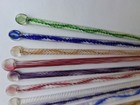 Lot Of 13 Vintage 1980s Hand Blown Art Glass Swizzle Stir Sticks Drink Stirrers