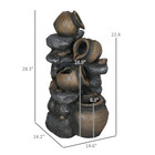 Outsunny 4-tier 28 3  Resin Solar Water Fountain With Led Lights And Pump