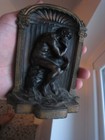 Vintage Antique The Thinker Cast Iron Book Ends Full Figure Rodin Bookends 30 s