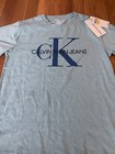 Calvin Klein Jeans Youth Medium Shirt Light Blue Nwt Boys Short Sleeve