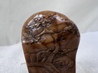 3  Chinese Natural Tianhuang Shoushan Stone Carved Tree Figure Tian Huang