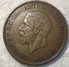 Great Britain 1936 One 1 Penny Almost Uncirculated Au Condition Coin George V