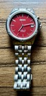 Seiko Kinetic 5m42-0g00  Red Dial  Ti   Men s Watch  Japan Great Condition  