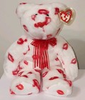 Ty Large Plush Beanie Buddy Smooch The Kisses Bear 13 5  Mwmt Stuffed Animal Toy