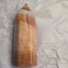 Polished Banded Brown   White Calcite Healing Point Tower Obelisk