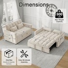 3 1 Convertible Sleeper Sofa Bed Velvet Pull Out Couch Adjustable Loveseat Futon
