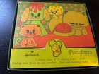 Vintage Hallmark Postalette Set Calico Dog Cat 15 Unused Stickers- Musty Smell