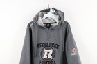 Vintage Reebok Mens Large Faded Cfl Redblacks Football Hoodie Sweatshirt Gray