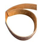 Genuine Leather Belt Brown Silver Buckle Stitched Edge Mens Womens Size 32 Small
