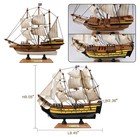 2 Pcs Wooden Model Sailing Ship Sailboat Decor Mayflower Victory 9 5 In