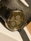 Seiko Solar Chronograph All Black   Gold Tone 42mm Men   s Watch Works Great