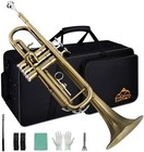 Bb Trumpet Brass Set With Case Gloves Mouthpiece Cleaning Tuning For Beginners