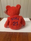 Salvino s Bamm Beano s Sammy Sosa  21 Red Plush Stuffed Bear Nwt