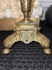Vintage Pair Of 2 Ornate Tall Brass Candle Holders 20    Tall 