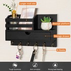 Key And Holder For Wall  Organizer Wall Mount With 6 Hooks And Storage Drawer   