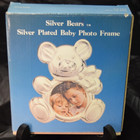 Picture Frame  Baby  Silver Bears  Nos  Vintage  Silver Plated  Photo teddy Bear
