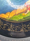 Vintage Folk Art Soviet Russian Laquer Laquered Wood Jewelry Trinket Box Man
