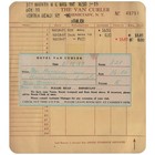 The Van Curler Hotel 1967 Check-in Label Receipt Schenectady Ny Verona Beach Vtg