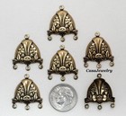  1875 Antiqued Brass 4 Ring Chandelier connector - 6 Pcs