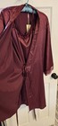 Satin  Burgundy Kimono Robe And Night Gown Chemise 3xl Nwt 