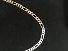 Solid Sterling Silver  925 Men   s Boys Figaro Chain Necklace 24 Inches Long