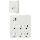 2 Pack 6 Outlet Surge Protector Electrical Outlet Power Splitter W  2 Usb Ports