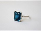 London Blue Topaz Gemstone 925 Sterling Silver Handmade Jewelry Ring For Gift