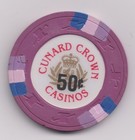 Cunard Crown Casinos 50 Cent Chip - Cruise Line  