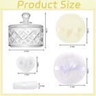 White Puff With Yellow Bow  Body Powder Puff And Container Set