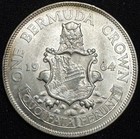 Bermuda - 1964 - 1 Crown - 50  Silver Coin - Asw  3636oz - Queen Elizabeth