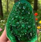 300g large Rare Green Geode Quartz Cluster Crystal Healing Reiki Gift Home Decor