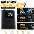 Portable Tire Inflator Air Compressor 150 Psi Cordless Auto Shut-off Digital Pum